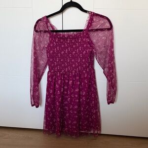 Art Class Magenta Floral Kids Dress